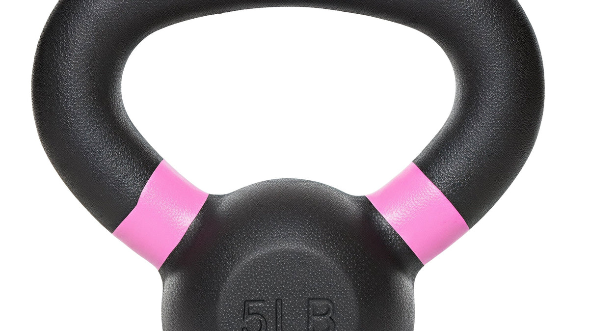 VO3 cast iron kettlebell with coloured weight rings
