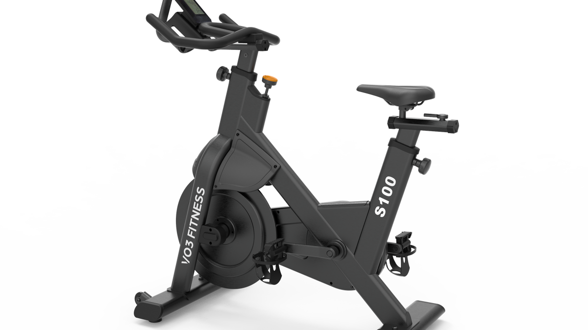 VO3 S100 spin bike with tablet holder