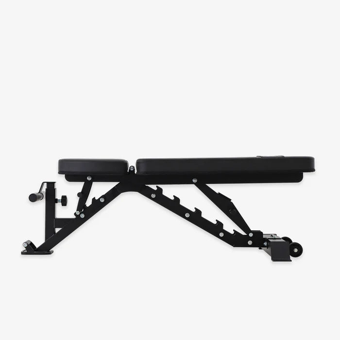 Side view of the Altas Strength AL-4026 adjustable bench in flat position.