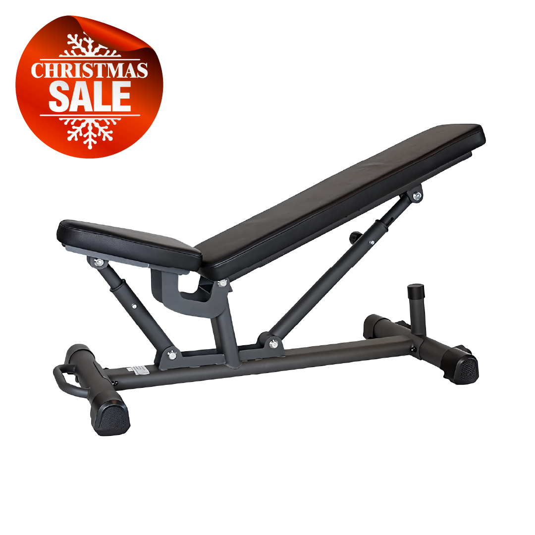 EFC-105 adjustable multi-position weight bench for home gyms, displayed with Christmas sale label.
