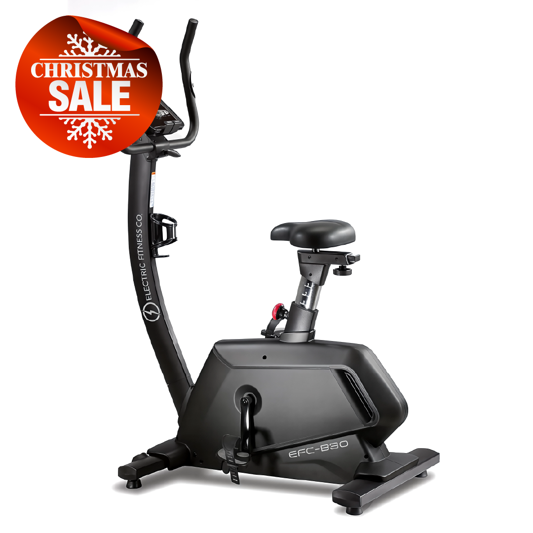 EFC-B30 Upright Bike for home fitness, displayed with Christmas Sale badge.