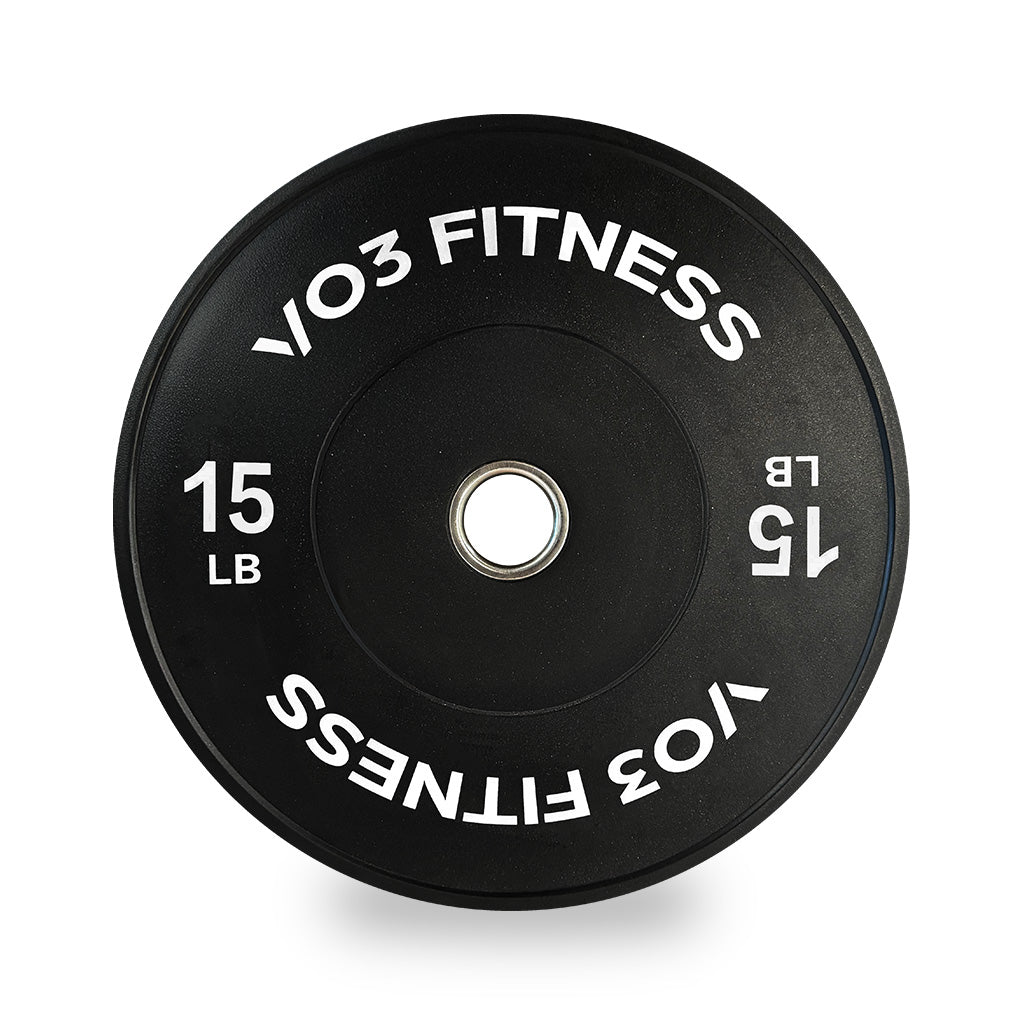 VO3 Fitness 15 lb bumper plate – high-density rubber Olympic training plate