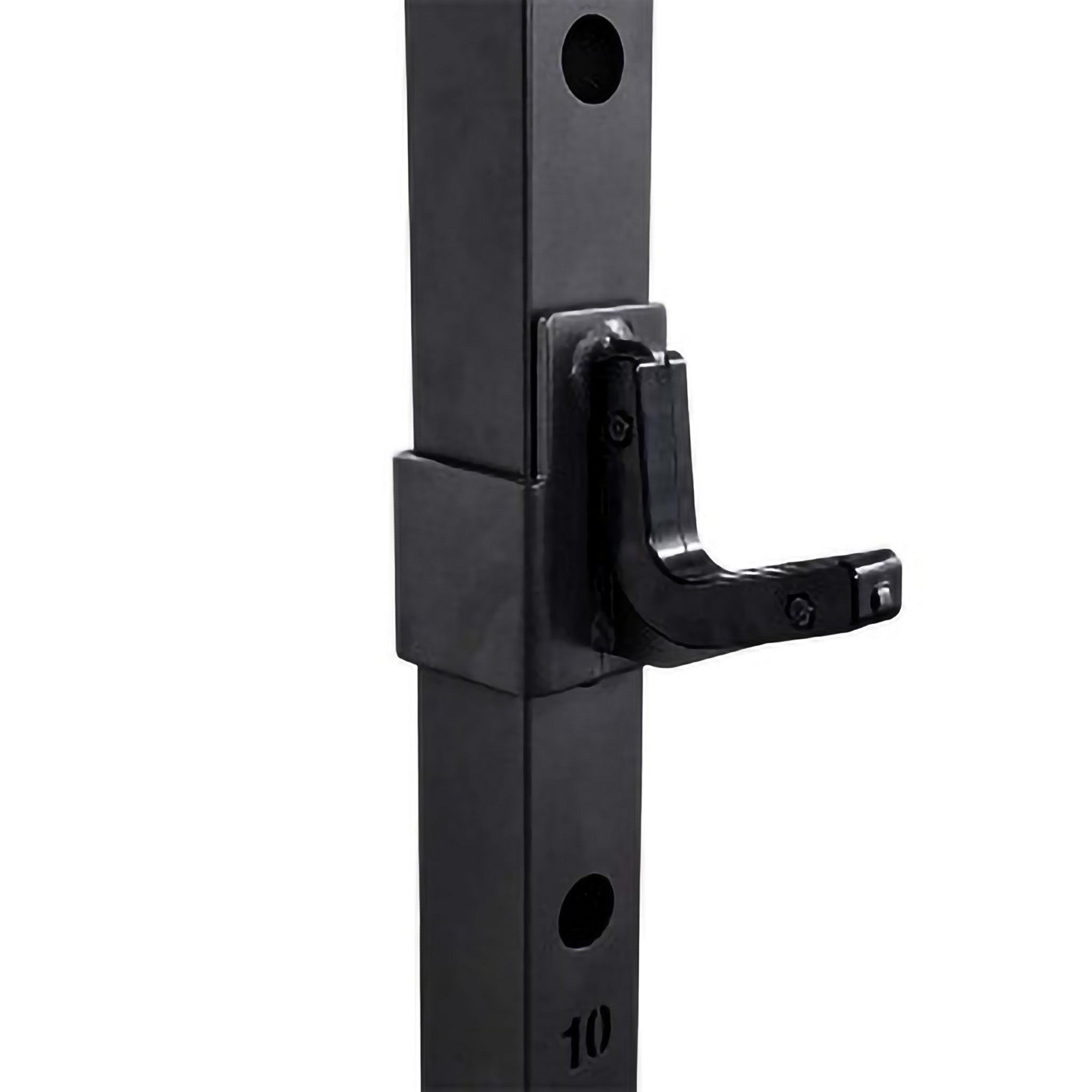 Close-up of the VO3-217PR Power Rack J-hook attachment with durable steel design for holding barbells securely during workouts