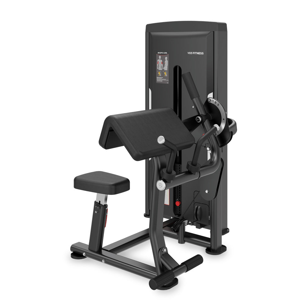 VO3 EVO Biceps Curl/Triceps Extension machine angled view