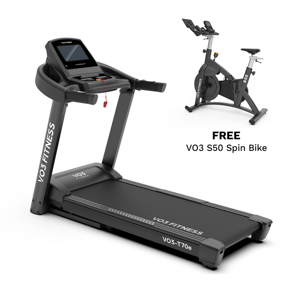 VO3 - T70e Folding Treadmill + Free VO3 S50 Spin Bike