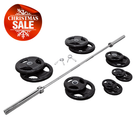 300lb Olympic weight set with 700lb capacity barbell and plates displayed with Christmas Sale badge.