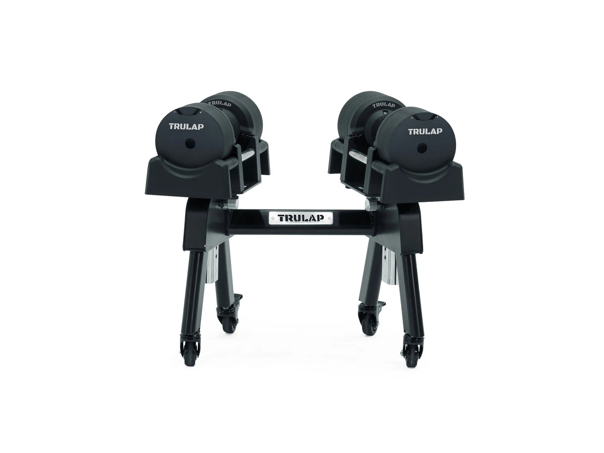 Trulap 8592 G4 Matte Black Dumbbells with G3 Mobile Stand