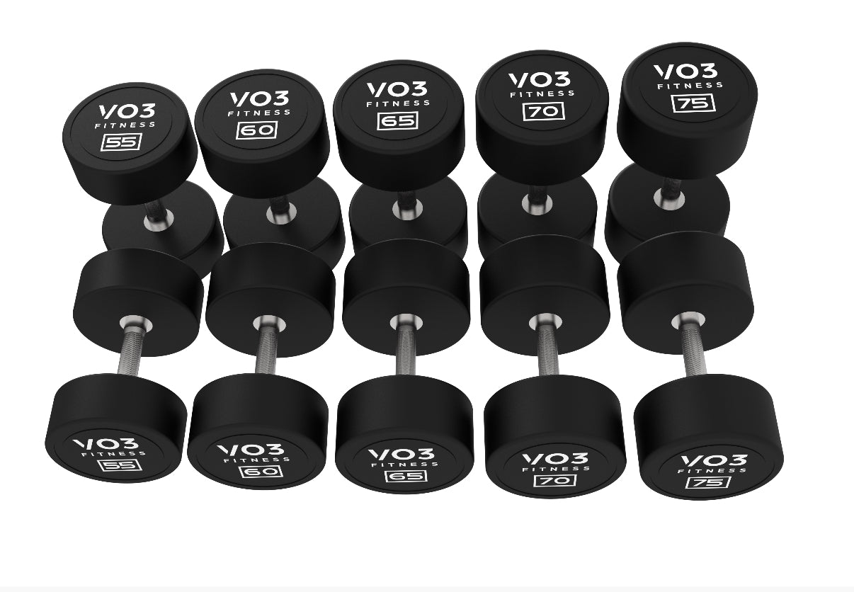 VO3 Fitness Premium Round Rubber Dumbbell Sets – Spartan Fitness