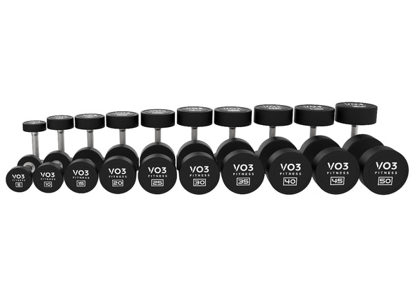 VO3 Fitness Premium Round Rubber Dumbbell Sets
