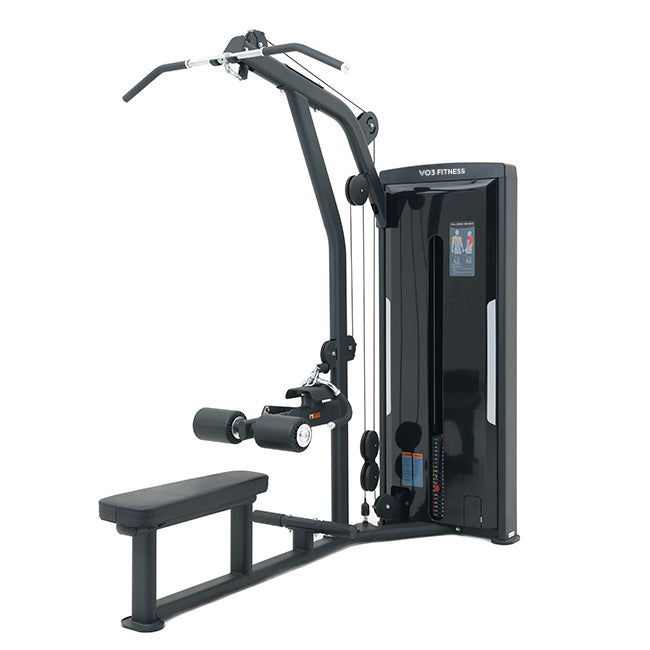 VO3 EVO Lat Pull Down and Seated Row machine – main product angle.