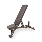 Side view of VO3-FIDPRO Adjustable Weight Bench with high-density padding and laser-cut angle adjustment rail – flat, incline, and decline gym bench for strength training