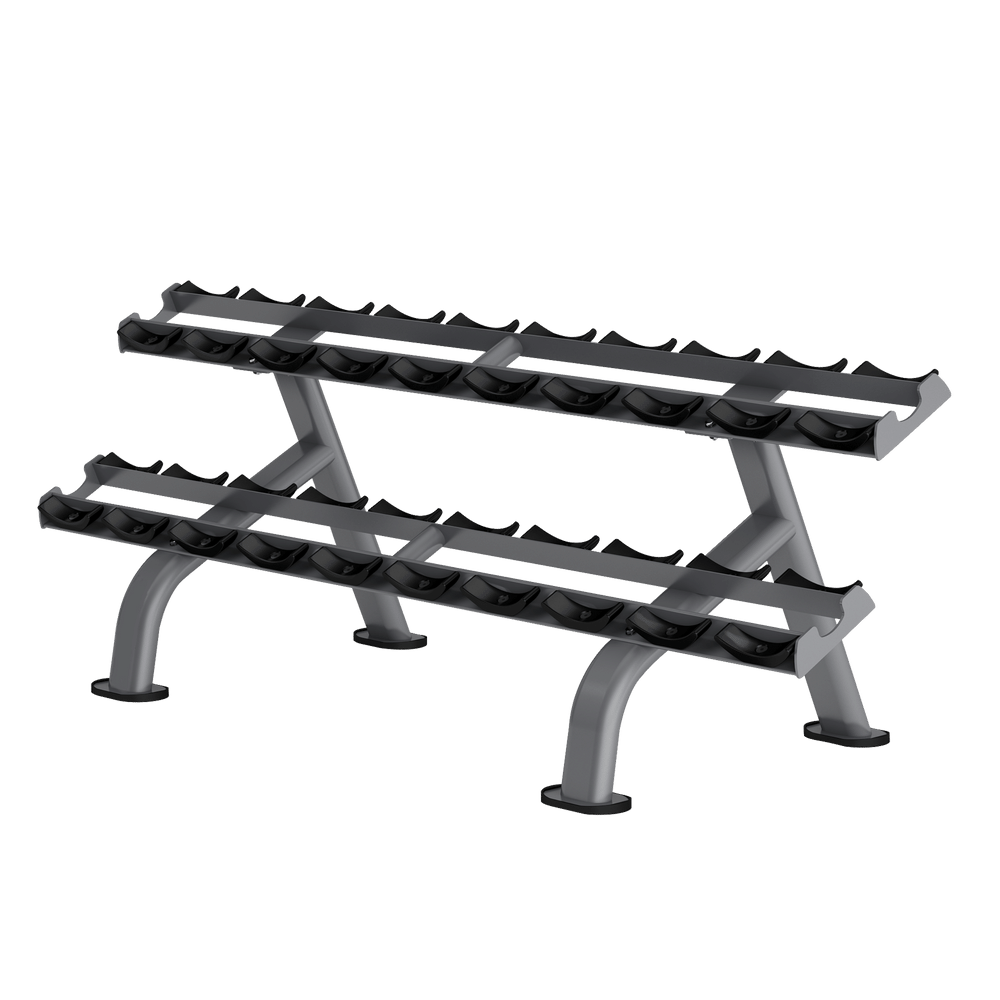 VO3 Commercial 10 Pair Saddle Dumbbell Rack 2 Tier