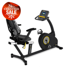 Lifespan R5i recumbent exercise bike for home fitness, featuring Christmas sale label.