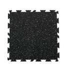 Ultimate Fitness residential interlocking rubber gym flooring tile in black speckle finish