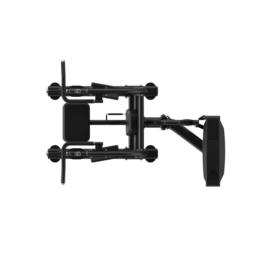 Top-down view of the VO3 EVO Assisted Chin Dip Machine showing handle positioning and assisted platform layout.