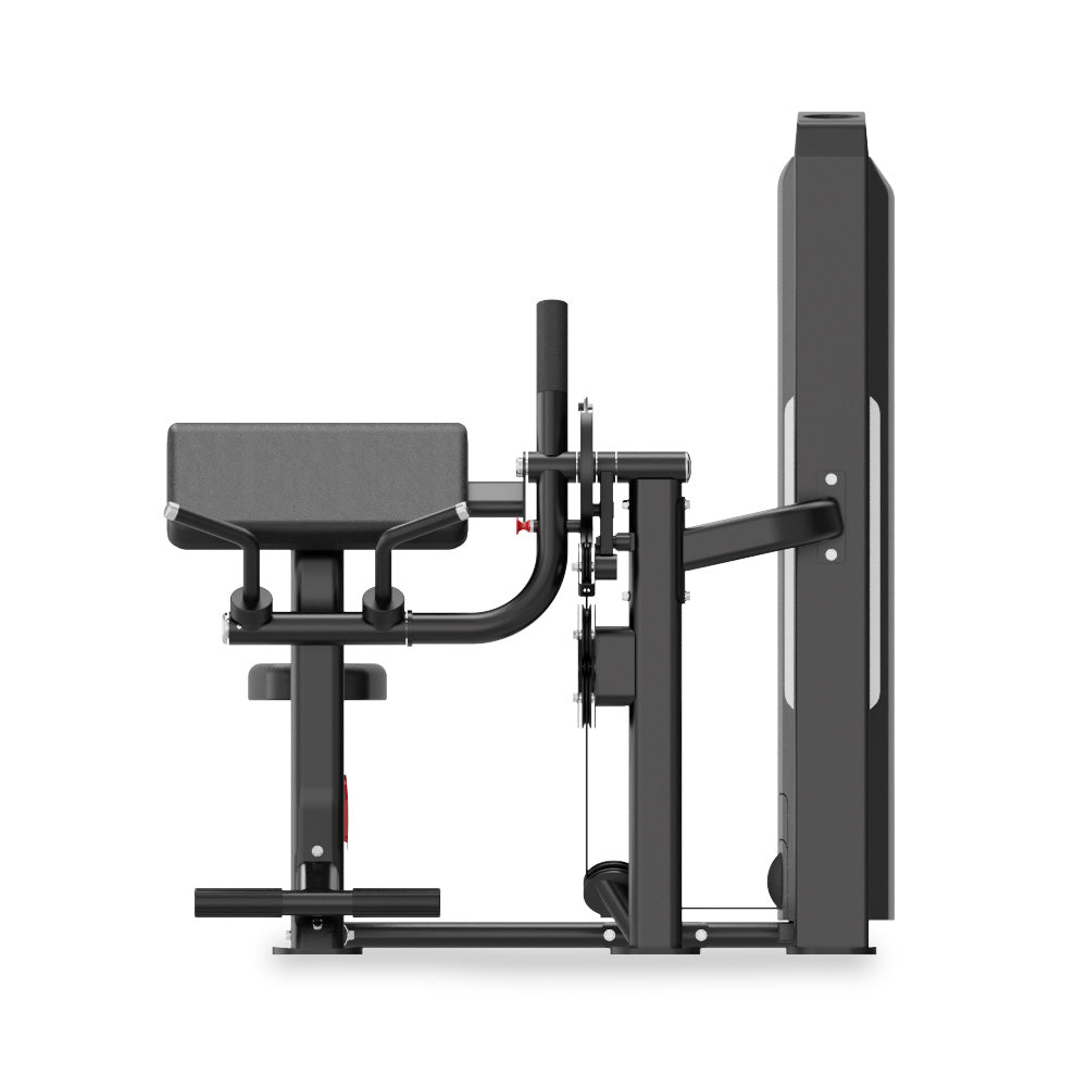 Side profile of the VO3 EVO Biceps Curl/Triceps Extension showing arm movement mechanism
