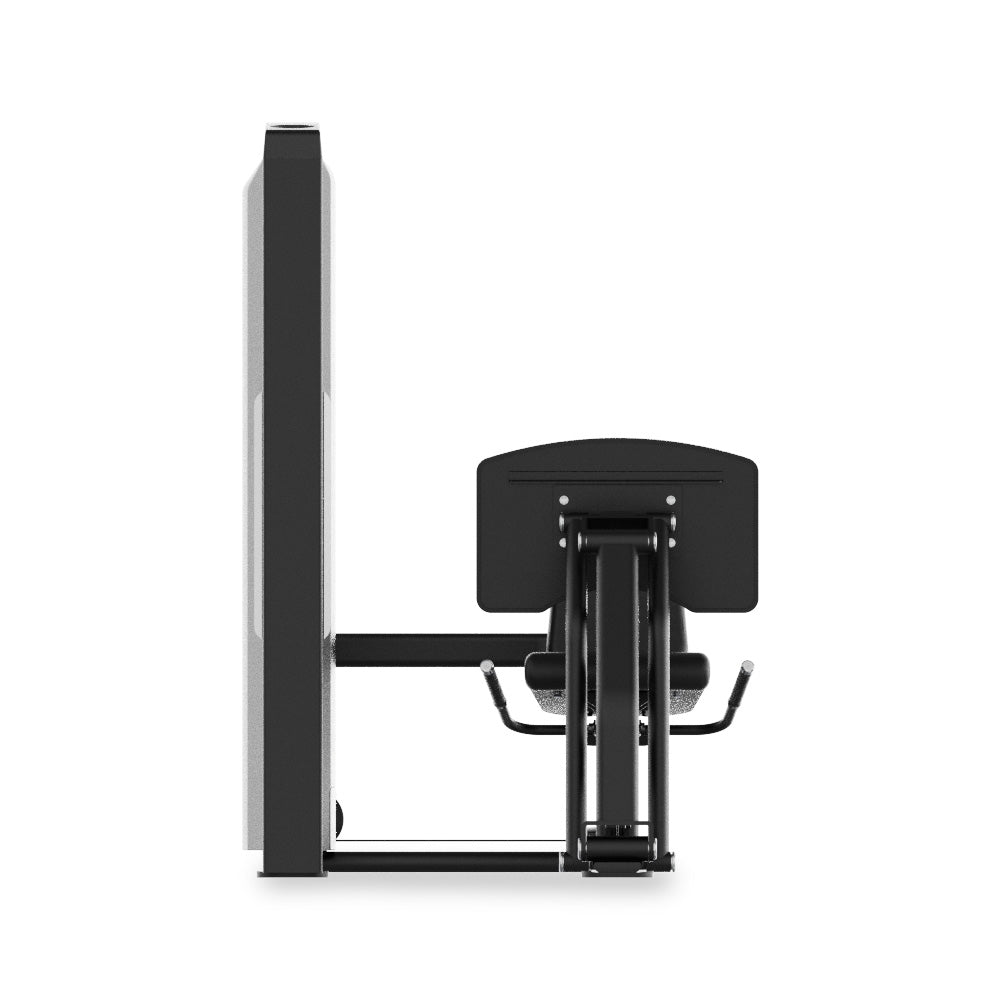 VO3 EVO Seated Leg Press/Calf Raise – rear view highlighting footplate position and frame structure.
