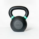 VO3 Fitness 50lb cast iron kettlebell with green ring – front view.