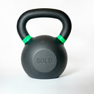 VO3 Fitness 60lb cast iron kettlebell with green ring – front view.