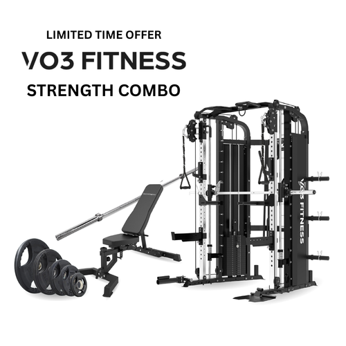 VO3 - SFT5 Functional Trainer + 250lb Barbell Set + FID5 Bench