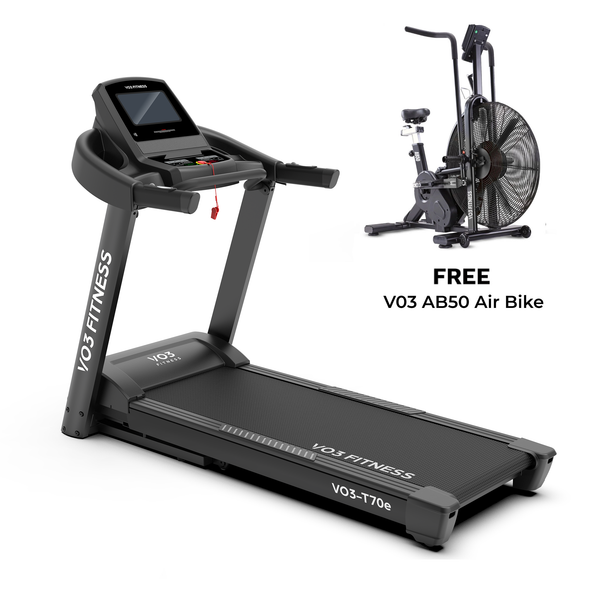 VO3 -  T70e Folding Treadmill + Free AB50 Air Bike